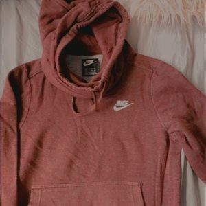 Nike cowl neck hoodie in maroon